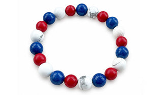 Fourth Of July Inspired Natural Gemstone Bracelet
