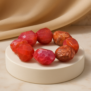 Pink Agate Quartz Natural Gemstone Bracelet