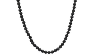 Sterling Silver 90's Style Mini Adjustable Onyx Natural Gemstone Mini Necklace