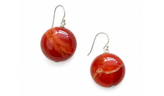 Sterling Silver Carnelian Natural Gemstone Drop Earrings