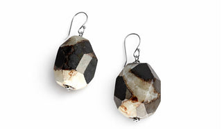 Sterling Silver Dendritic Natural Gemstone Earrings
