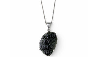 Sterling Silver Adjustable Dragon Moldavite Necklace