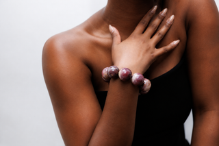Luxury Faceted Jumbo Mookaite Natural Gemstone Bracelet