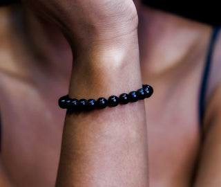 Black Onyx Gloss Natural Gemstone Bracelet