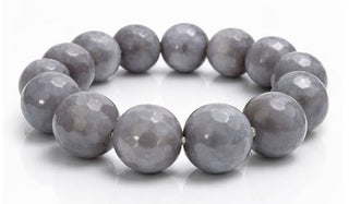 Luxury Faceted Grey Agate Natural Gemstone Bracelet