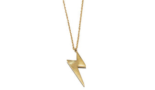 Gold Adjustable Lightning Bolt Necklace