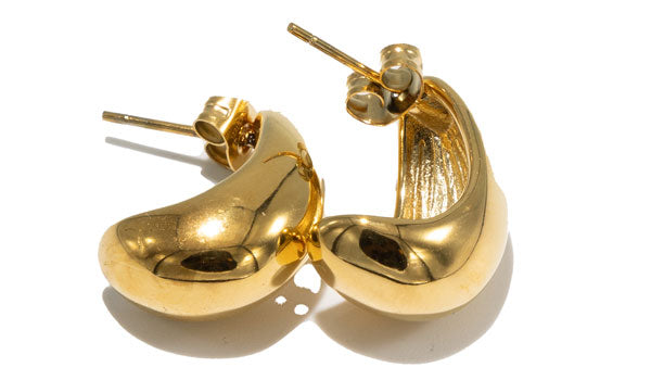 Gold Mini Chunky Half Moon Earrings