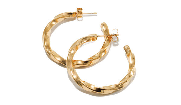 Gold Lightweight C-Shaped Spiral Earrings