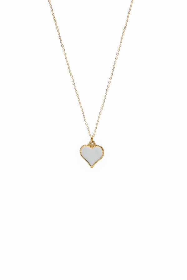 Mini Adjustable Howlite Gemstone Heart Necklace