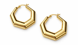 The Mama Earrings- Lightweight Pentagon Hoop Earrings