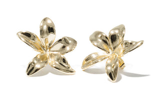 gold Chunky Flower Earrings
