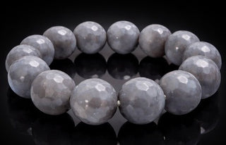 Luxury Faceted Grey Agate Natural Gemstone Bracelet