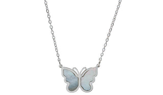 Adjustable Butterfly Mother Of Pearl Natural Gemstone Necklace
