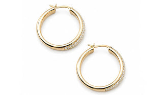 Gold Nova Crystal Hoop Earrings