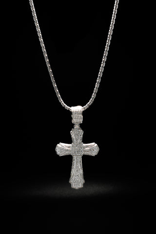 Silver Stainless Steel Liam Cross Pendant Necklace