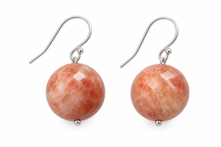 Peach moonstone earrings