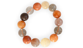 Pink Rutilated Quartz Natural Gemstone Bracelet