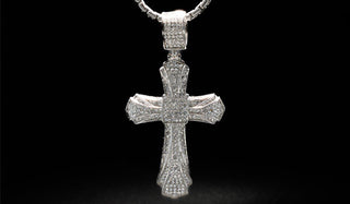 Silver Stainless Steel Liam Cross Pendant Necklace