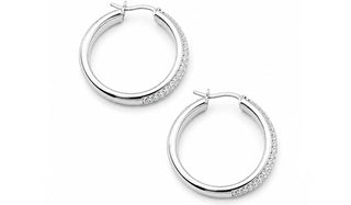 Silver Nova Crystal Hoop Earrings