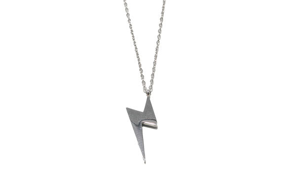 Silver Adjustable Lightning Bolt Necklace