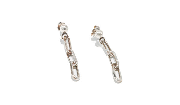 Sterling Silver Chain Link Drop Earrings