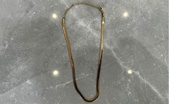 Gold Adjustable Herringbone Necklace