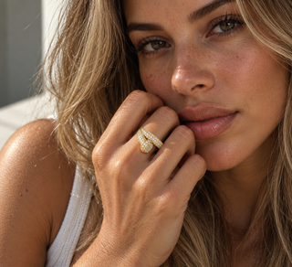 woman wearing evie ring