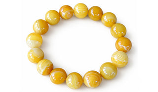 Yellow Lace Agate Natural Gemstone Bracelet