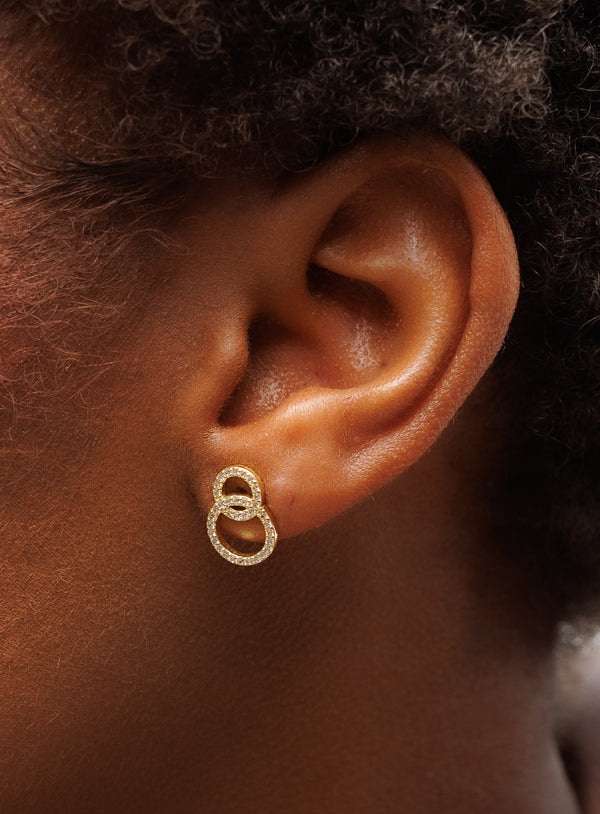 Sterling Silver Circle Link Earrings