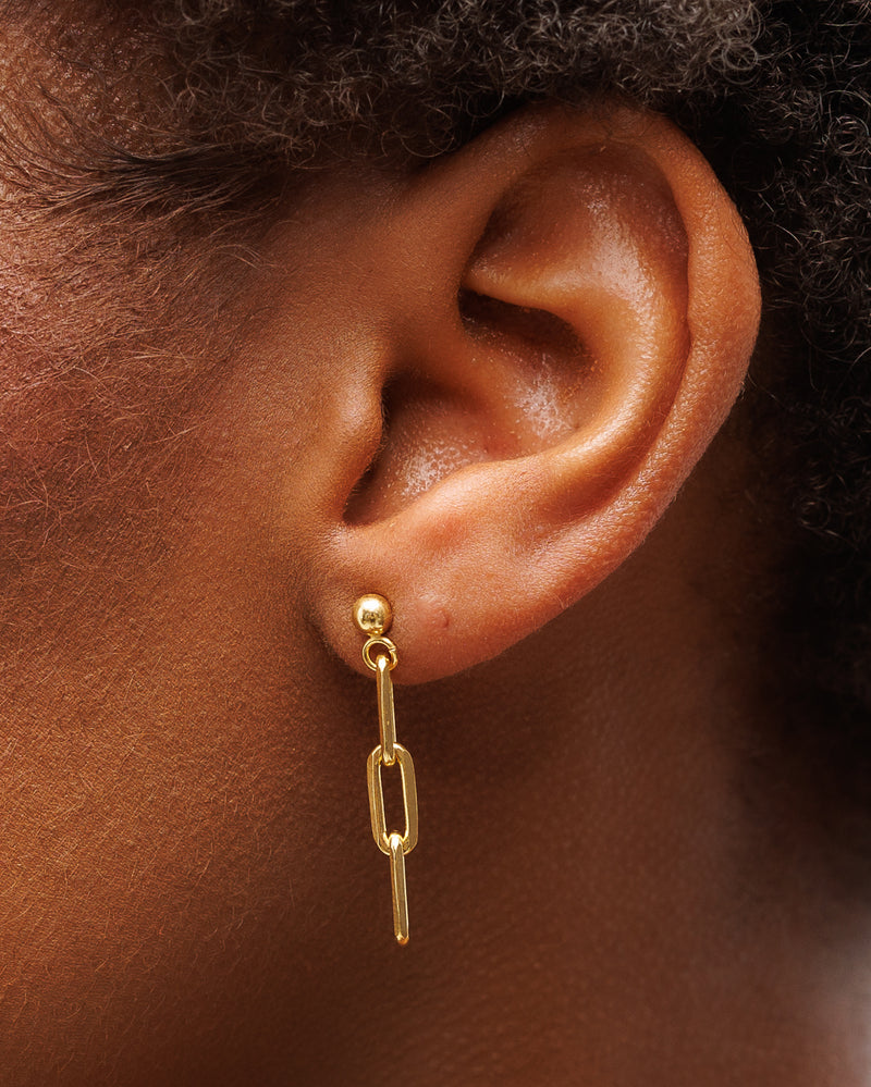 Sterling Silver Chain Link Drop Earrings