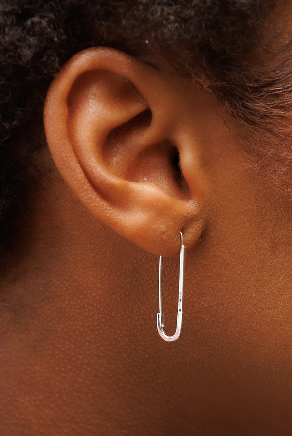 Sterling Silver Safety Pin Earrings