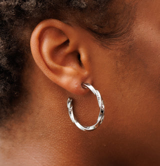 Lightweight C-Shaped Spiral Earrings
