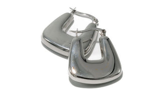Silver U-Shaped Drop Earrings