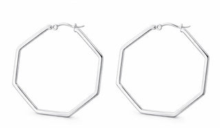 Hexagon Hoop Earrings