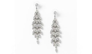 Sterling Silver Leaf Chandelier Earrings