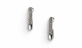 Silver Pavé Open Oval Earrings