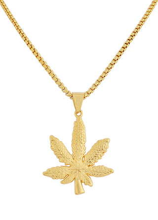 Weed Plant Pendant Necklace feature img full length