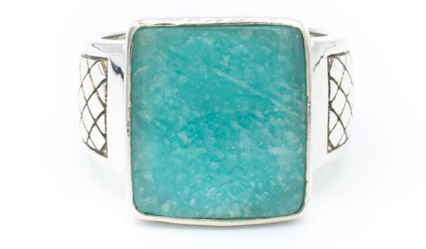 Sterling Silver Amazonite Signet Ring