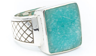 Sterling Silver Amazonite Signet Ring