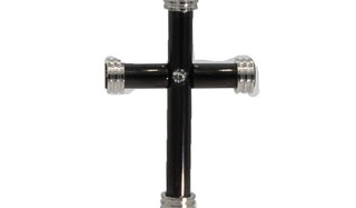 Black Pipe Cross Necklace