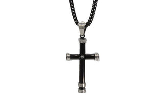 Black Pipe Cross Necklace