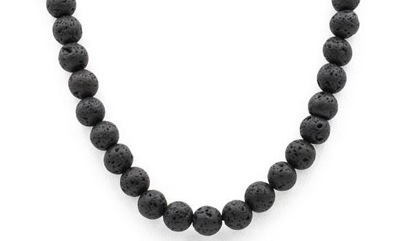 Black lava stone necklace