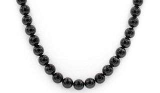 Black toumaline gloss natural stone necklace