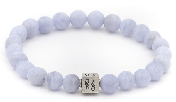 Blue Lace Agate Natural Gemstone Centerpiece Bracelet