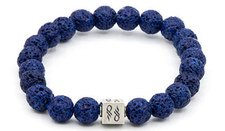Blue Lava Natural Gemstone Centerpiece Bracelet