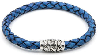 Electric Blue Magnetic Leather Bracelet