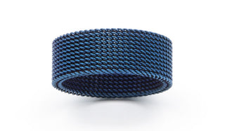 Blue mesh ring
