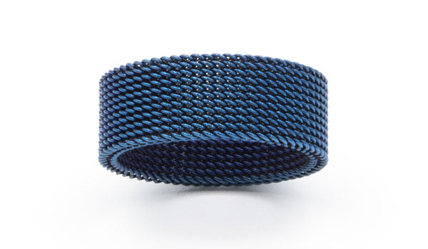 Blue mesh ring