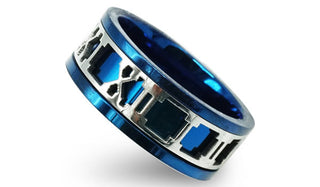 blue Roman numeral ring 