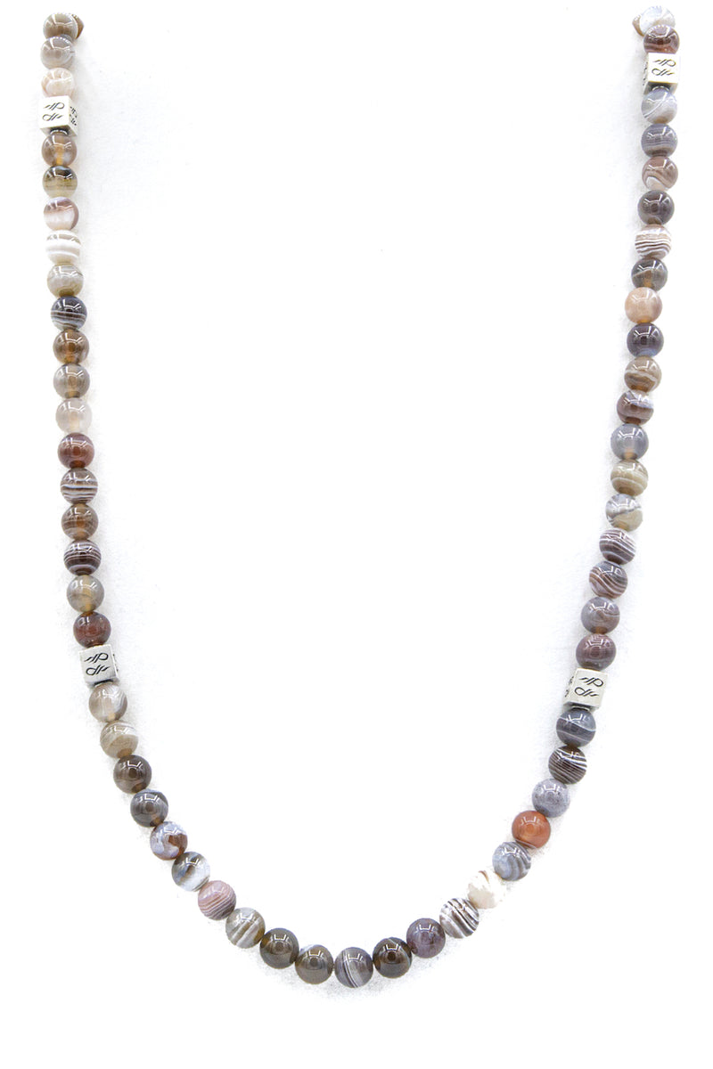 Botswana Gemstone Necklace with cube full length